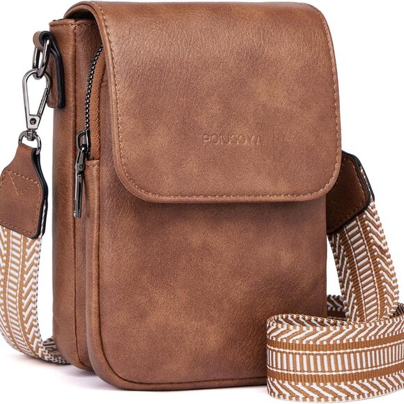 Small Crossbody Bags for Women Trendy,Leather Triple Compartment Cell Phone Cros - Picture 1 of 6